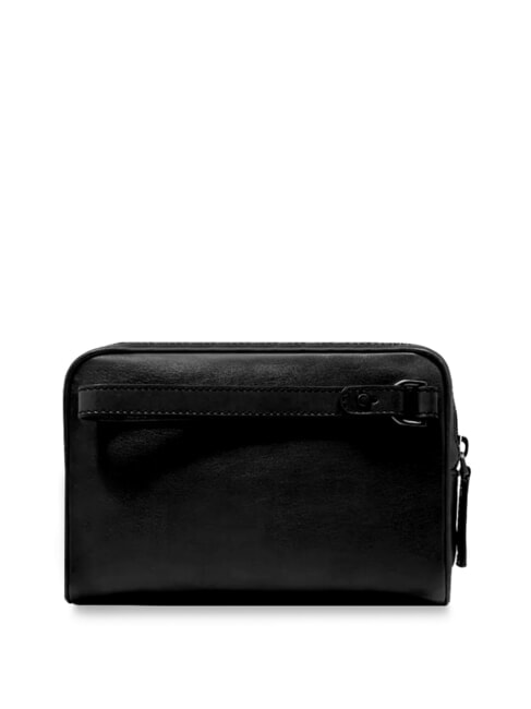 FILIPPO Leather clutch with cuff black / dark matte ruthenium - Beauty Case