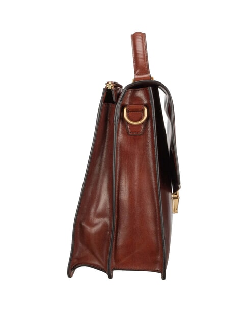 DANTE Leather briefcase for 15" laptop BROWN - Work Briefcases