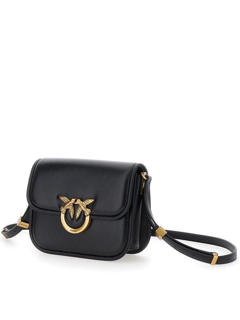 LOVE BOX Mini nappa bag with flap black-antique gold - Women’s Bags