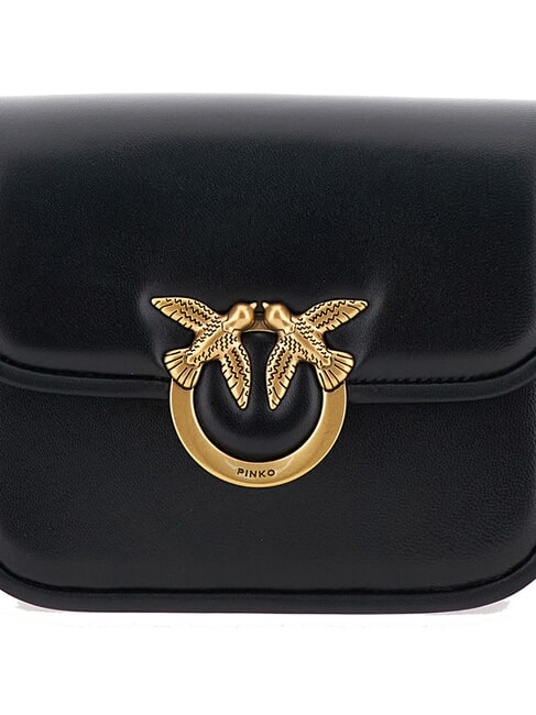LOVE BOX Mini nappa bag with flap black-antique gold - Women’s Bags