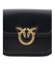 PINKO LOVE BOX Mini nappa bag with flap black-antique gold - Women’s Bags - 4