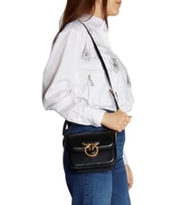 PINKO LOVE BOX Mini nappa bag with flap black-antique gold - Women’s Bags - 6