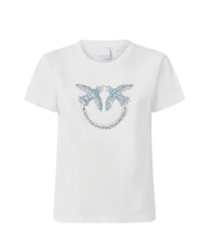 PINKO QUENTIN T-shirt with jewel application white-snow white - T-shirt - 4