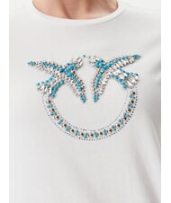 PINKO QUENTIN T-shirt with jewel application white-snow white - T-shirt - 3