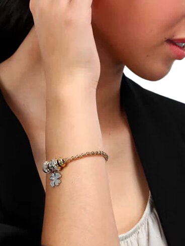 DROPS  Steel bracelet with crystals gold - Bracelets