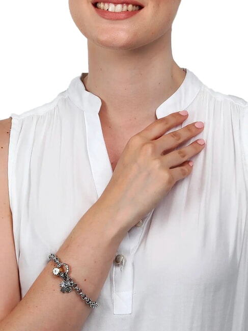 DROPS Bracelet with enamel charm STEEL - Bracelets