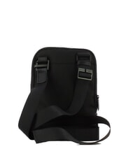 PIQUADRO WOODY Leather and fabric bag Black - Over-the-shoulder Bags for Men - 3