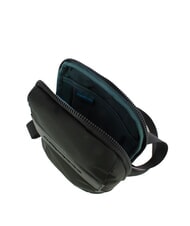 PIQUADRO WOODY Leather and fabric bag Black - Over-the-shoulder Bags for Men - 4