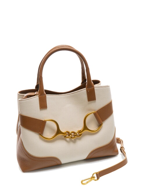 CECILIA Canvas handbag with shoulder strap LEATHER - Women’s Bags