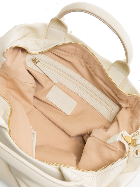 BEATRICE Leather bag with handle and shoulder strap ivory white - Women&rsquo;s Bags