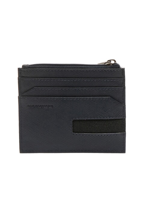 RELYON SLG Flat card holder with zip blue - Men’s Wallets