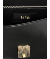 FURLA MERIDIANA  Leather bag with shoulder strap Black - Women’s Bags - 4