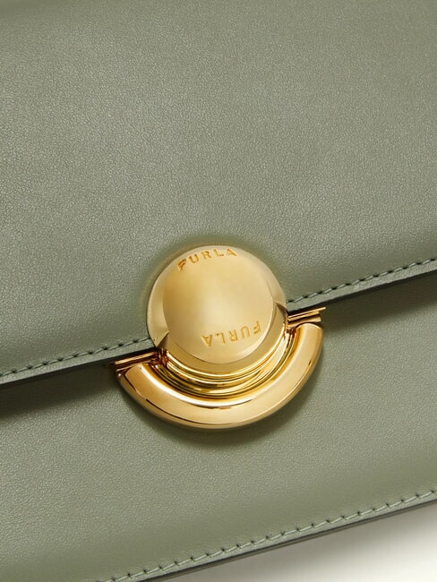 SFERA Leather shoulder bag with flap agaveb - Women&rsquo;s Bags