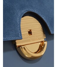 FURLA SFERA Leather shoulder bag with flap denim - Women’s Bags - 3