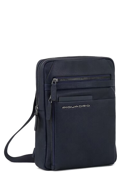 PAAVO Large leather iPad bag blue - Over-the-shoulder Bags for Men