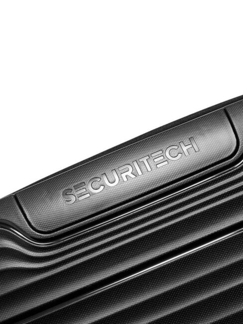 SECURITECH DUNE Set of 3 trolleys: cabin, medium, large, exp Black - Rigid Trolley Cases