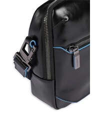 PIQUADRO BLUE SQUARE  iPad bag with airpod pocket Black - Over-the-shoulder Bags for Men - 3