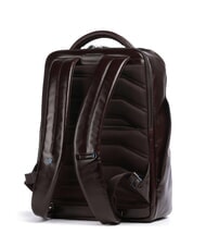 PIQUADRO BLUE SQUARE Leather backpack for 15.6" laptop MAHOGANY - Laptop backpacks - 2