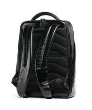 PIQUADRO BLUE SQUARE Leather backpack for 15.6" laptop Black - Laptop backpacks - 2