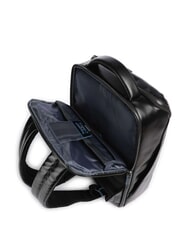 PIQUADRO BLUE SQUARE Leather backpack for 15.6" laptop Black - Laptop backpacks - 4