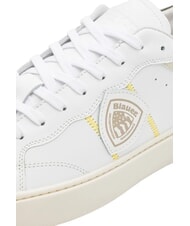 BLAUER STATEN Leather sneakers white/green - Men’s shoes - 4