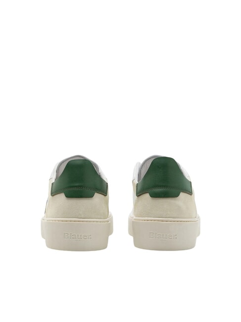 STATEN Leather sneakers white/green - Men’s shoes