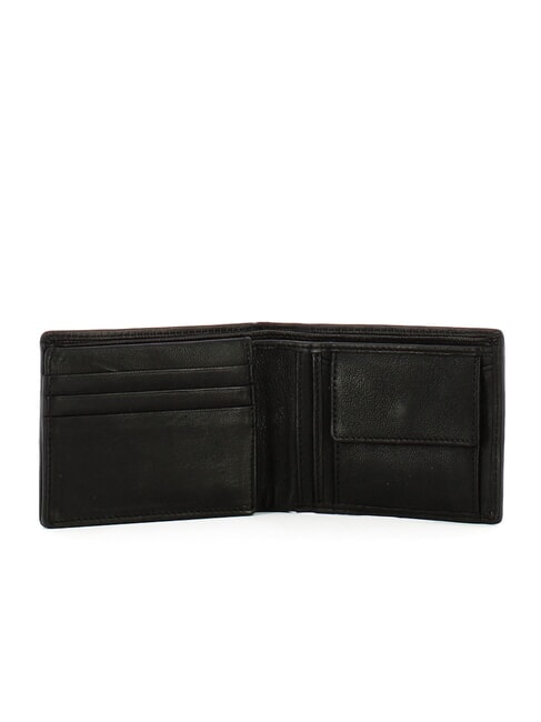 FIRSTCLASS Leather wallet with flap and coins BLACK - Men’s Wallets
