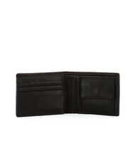 BLAUER FIRSTCLASS Leather wallet with flap and coins BLACK - Men’s Wallets - 2