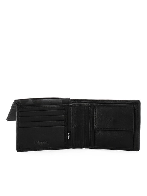 FIRSTCLASS Leather wallet with flap and coins BLACK - Men’s Wallets