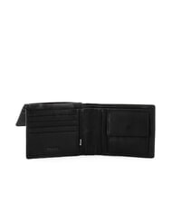 BLAUER FIRSTCLASS Leather wallet with flap and coins BLACK - Men’s Wallets - 3
