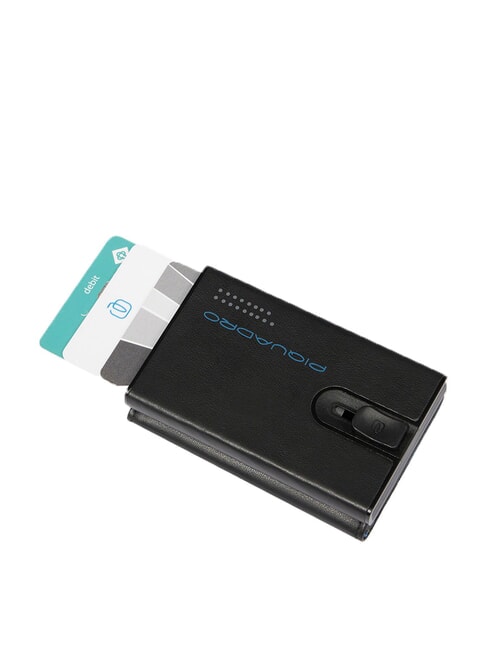 URBAN Compact leather wallet with slider black grigiongr - Men&rsquo;s Wallets