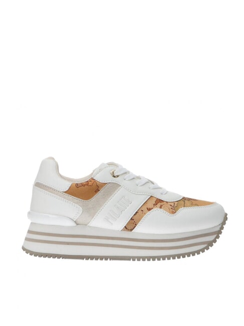 GEO JR Side logo platform sneakers White / Geo Beige - Women’s shoes