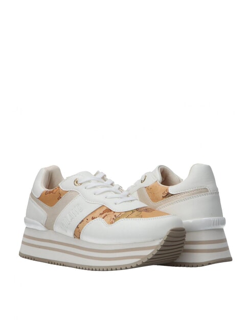 GEO JR Side logo platform sneakers White / Geo Beige - Women’s shoes