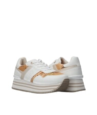 ALVIERO MARTINI PRIMA CLASSE GEO JR Side logo platform sneakers White / Geo Beige - Women’s shoes - 5