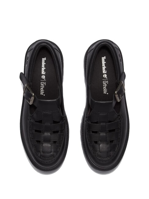 STONE STREET BUCKLE Leather platform shoe black full grain - Women&rsquo;s shoes