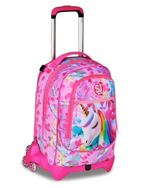 FLYUNICORN GIRL 3WD Detachable Backpack Trolley, 3 wheels fuxiafluo - Backpack trolleys