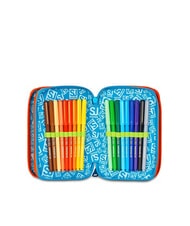 SJGANG TINYPATCH BOY 3 zip pencil case complete with school kit bright turquoise - Cases and Accessories - 4