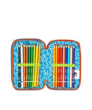 SJGANG TINYPATCH BOY 3 zip pencil case complete with school kit bright turquoise - Cases and Accessories - 5