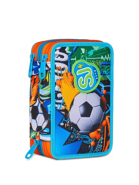 TINYPATCH BOY 3 zip pencil case complete with school kit bright turquoise - Cases and Accessories