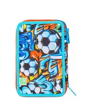 SJGANG TINYPATCH BOY 3 zip pencil case complete with school kit bright turquoise - Cases and Accessories - 7