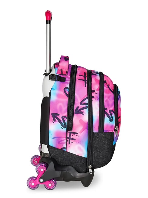 PAINT GIRL JACK 3WD Trolley 2 Detachable Backpacks, 3 wheels RHODAMINE RED - Backpack trolleys