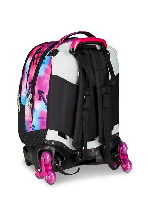 PAINT GIRL JACK 3WD Trolley 2 Detachable Backpacks, 3 wheels RHODAMINE RED - Backpack trolleys