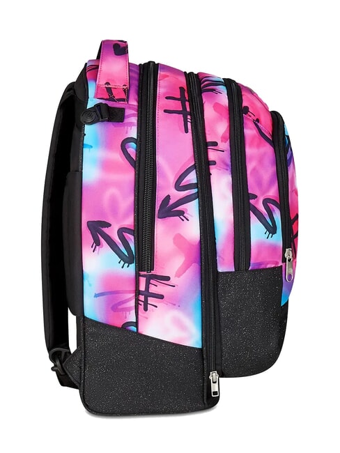 PAINT GIRL JACK 3WD Trolley 2 Detachable Backpacks, 3 wheels RHODAMINE RED - Backpack trolleys