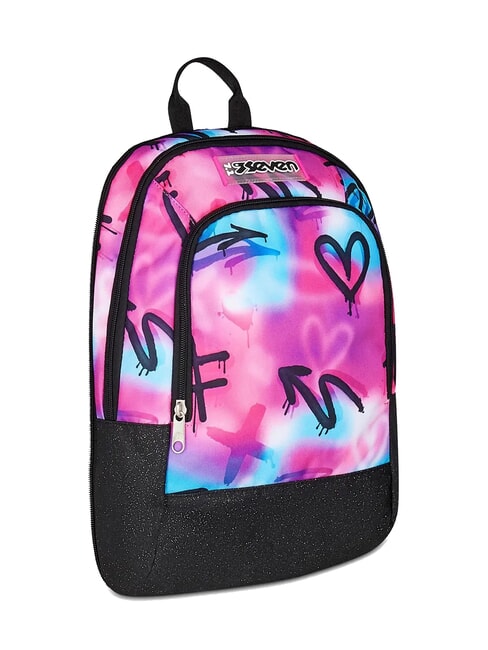 PAINT GIRL JACK 3WD Trolley 2 Detachable Backpacks, 3 wheels RHODAMINE RED - Backpack trolleys