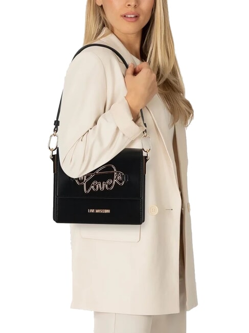 CURSIVE LOGO Shoulder bag with shoulder strap Black - Women’s Bags