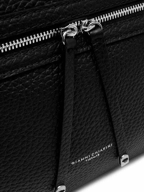 GILDA Hammered leather shoulder bag Black - Women’s Bags