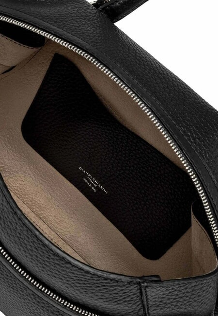 GILDA Hammered leather shoulder bag Black - Women’s Bags