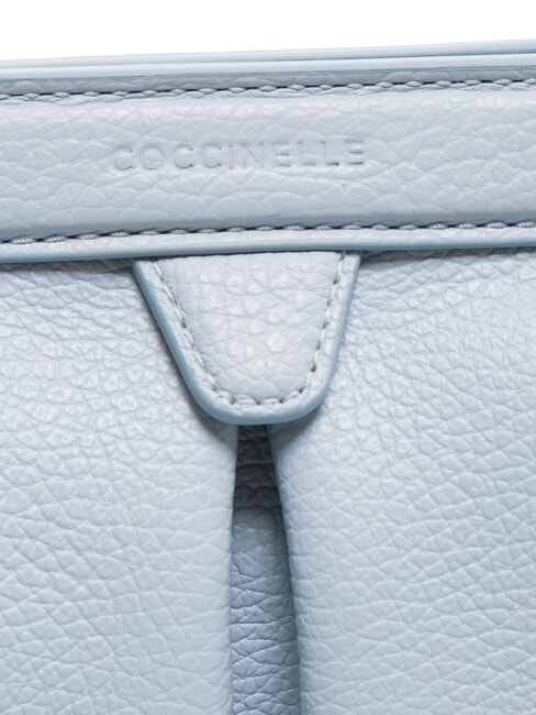 DILETTA SOFT Hammered leather clutch bag mist blue - Women’s Bags