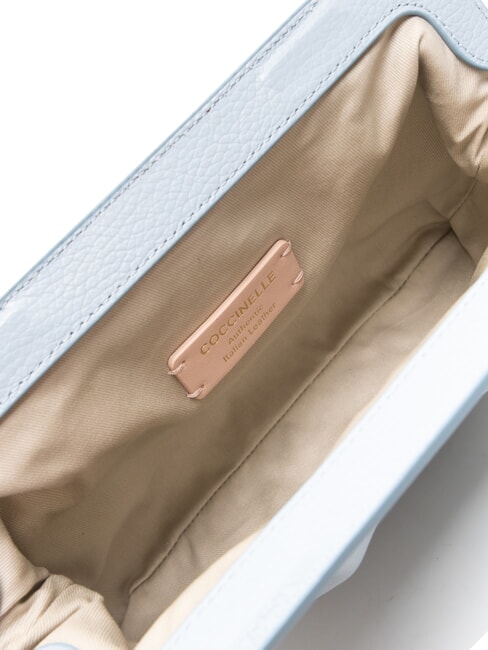 DILETTA SOFT Hammered leather clutch bag mist blue - Women’s Bags