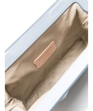 COCCINELLE DILETTA SOFT Hammered leather clutch bag mist blue - Women’s Bags - 5